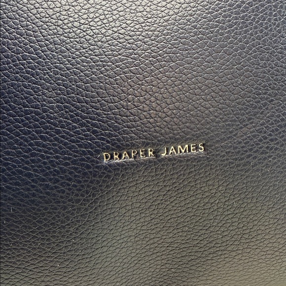 Draper James Elle Tote with Removable Flower Key Fob in Navy Pebble Faux Leather - Picture 2 of 16